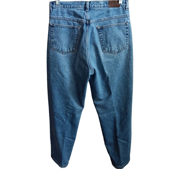 Vintage 1990's Men's 32x30 L.L.Bean Lined Natural Denim Jeans Green Fleece Liner - Picture 1 of 8